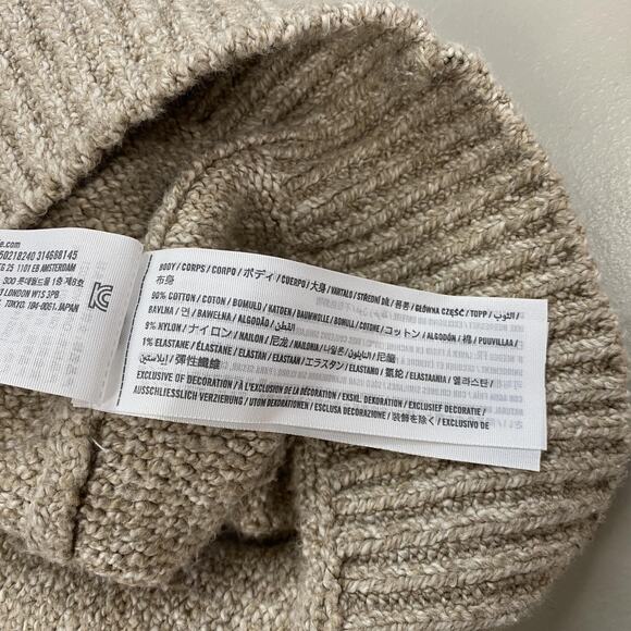 Abercrombie & Fitch Sweater Womens Large Beige V-Neck Chunky Knit Oversized Cozy - Picture 5 of 7